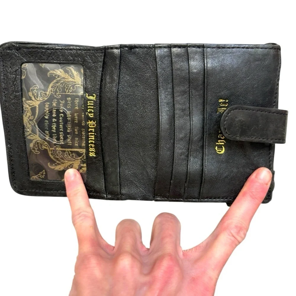 Juicy couture vintage black leather compact wallet
